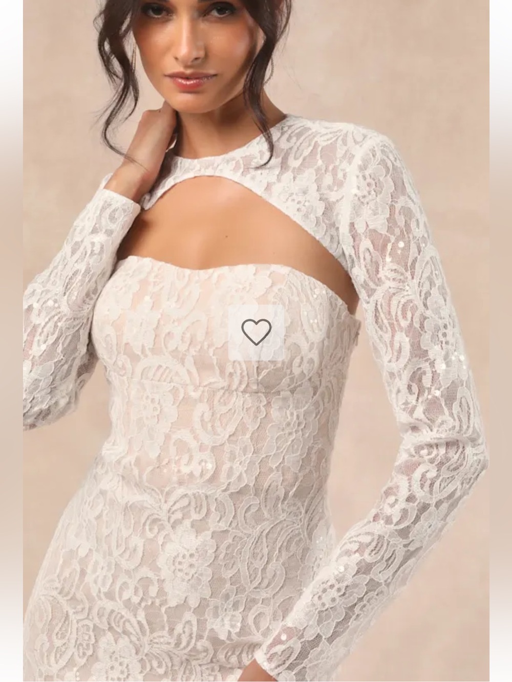 Lulus Lace and sequin Shrug/bridal sleeves